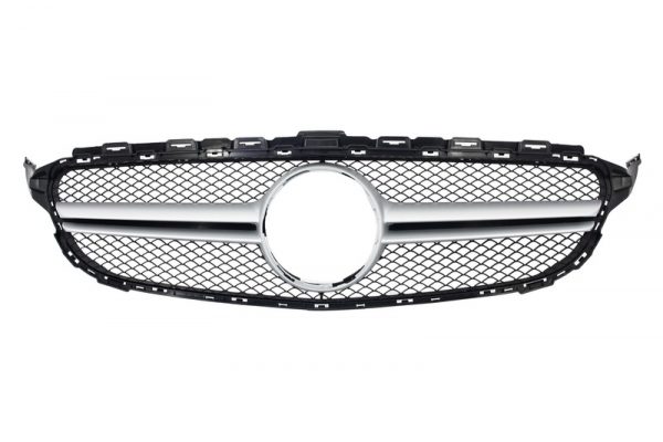 Μπροστινή Μάσκα για MERCEDES C-Class W205 S205 C205 A205 (2014-2018) C63 Design Silver