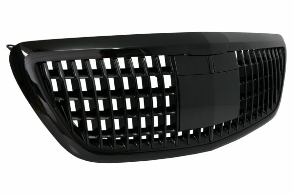 Μπροστινή Μάσκα για Mercedes S-Class W222 X222 (2014-2020) Vertical Design Piano Black - Image 2