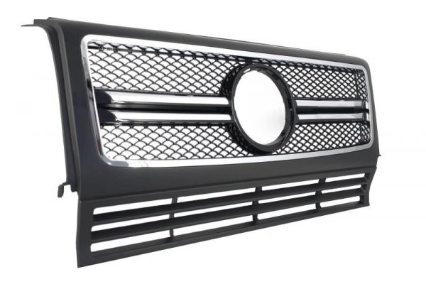 Μπροστινή Μάσκα για MERCEDES W463 G-Class (1990-2012) New G65 A-Design Matte και Piano Black με Chrome Frame Edition - Image 2