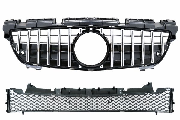 Μπροστινή Μάσκα με Lower Grille Mesh για Mercedes SLK R172 (2011-2015) GT-R Panamericana Design Chrome