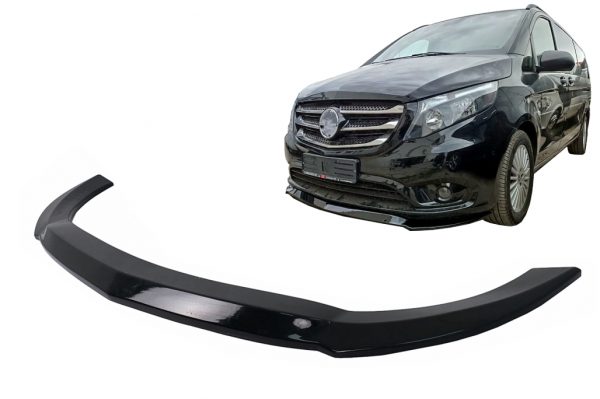 Μπροστινό lip spoiler για Mercedes V-Class W447 (2014-Up) only for Standard Edition Piano Black