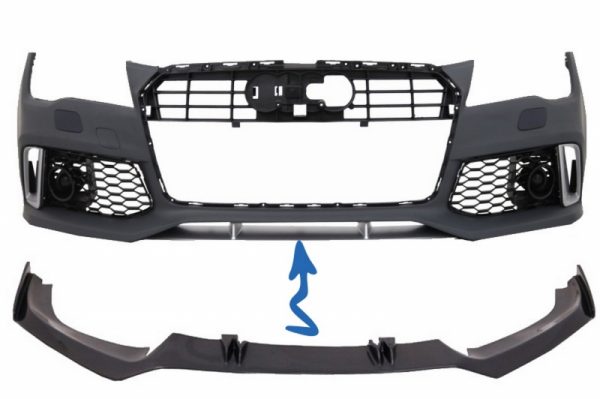 Μπροστινός Προφυλακτήρας Add-On Spoiler Lip για AUDI A7 RS7 4G (2010-2018) Real Carbon