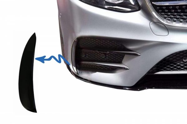 Μπροστινός Προφυλακτήρας Flaps Side Fins Flics για MERCEDES E-Class W213 S213 C238 A238 E43 E53 Design Black Edition
