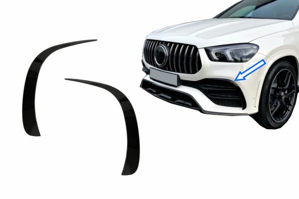 Μπροστινός Προφυλακτήρας Flaps Side Fins Flics για Mercedes GLE W167 GLE Coupe C167 (2019-up) μόνο για AMG Sport line προφυλακτήρας GLE53 Design Piano Black