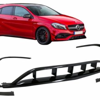 Μπροστινός Προφυλακτήρας Splitters Fins Aero για Mercedes A-Class W176 Facelift AMG Line (2015-2018) Piano Black