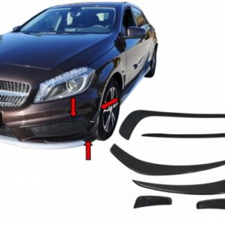 Μπροστινός Προφυλακτήρας Splitters Fins Brows Aero για MERCEDES Benz W176 A-Class (2012-08/2015) A45 A-Design 6 Pieces