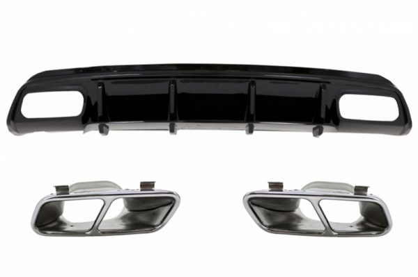 Πίσω Diffuser Black Edition με Muffler Tips για MERCEDES A-Class W176 (2012-2018) A45 Facelift Design