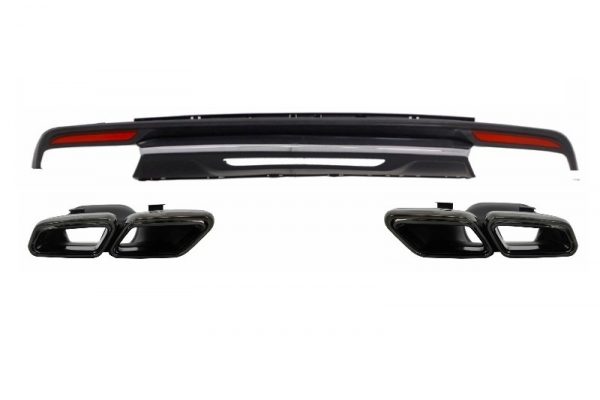 Πίσω Diffuser Black Exhaust Muffler Tips για Mercedes S-Class W222 Sport Line Package (2013-06.2017)