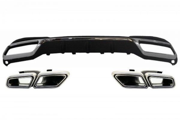 Πίσω Diffuser με Exhaust Muffler Tips για MERCEDES E-Class W212 S212 Facelift (2013-2016) μόνο Sport package Bumper