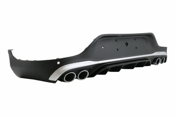 Πίσω Diffuser με Exhaust Silver Muffler Tips για Mercedes GLC Coupe Facelift C253 (2020-) GLC43 Design - Image 2