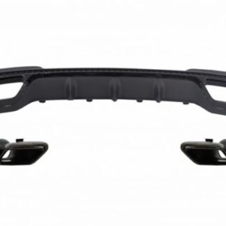 Πίσω Diffuser με Exhaust Tips Tailpipe Black για MERCEDES E-Class W212 S212 AMG Sport Line Facelift (2013-2016) E63 Design