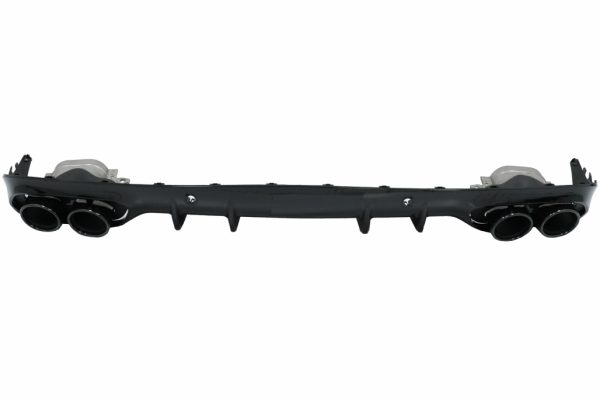 Πίσω Προφυλακτήρας Διαχύτης Diffuser Double Outlet με Exhaust Tips για Mercedes C-Class C205 A205 Coupe Cabriolet (2014-2019) C43 Design Night Package - Image 2