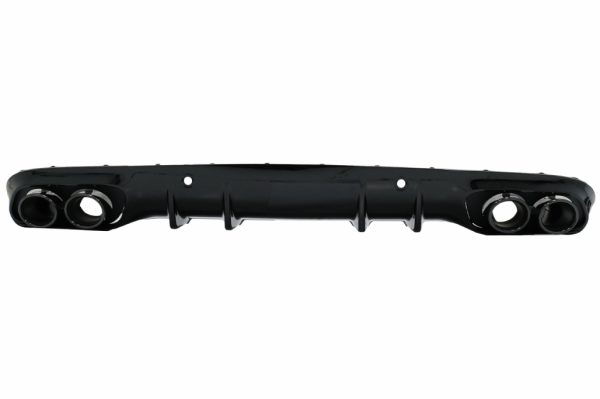 Πίσω Προφυλακτήρας Διαχύτης Diffuser Double Outlet με Exhaust Tips για Mercedes C-Class C205 A205 Coupe Cabriolet (2014-2019) C43 Design Night Package