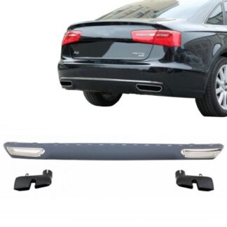 Πίσω Προφυλακτήρας Διαχύτης Diffuser & Exhaust Tips για Audi A6 4G (2010-2014) Facelift W12 Design