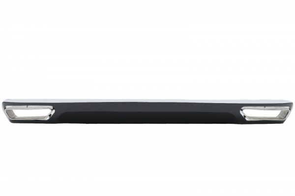 Πίσω Προφυλακτήρας Διαχύτης Diffuser & Exhaust Tips για Audi A6 4G (2010-2014) Facelift W12 Design Piano Black με Chrome Molding - Image 2