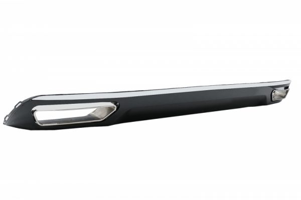 Πίσω Προφυλακτήρας Διαχύτης Diffuser & Exhaust Tips για Audi A6 4G (2010-2014) Facelift W12 Design Piano Black με Chrome Molding - Image 3