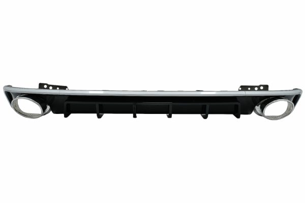 Πίσω Προφυλακτήρας Διαχύτης Diffuser & Exhaust Tips για Audi A6 C8 4K Avant Sedan (2018-up) RS6 Design Silver