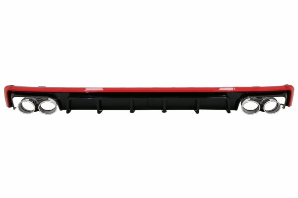 Πίσω Προφυλακτήρας Διαχύτης Diffuser & Exhaust Tips για Audi A6 C8 4K Avant Sedan (2018-up) S6 Design Red