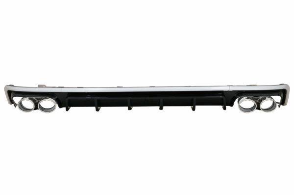 Πίσω Προφυλακτήρας Διαχύτης Diffuser & Exhaust Tips για Audi A6 C8 4K Avant Sedan (2018-up) S6 Design Silver