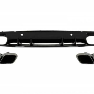 Πίσω Προφυλακτήρας Διαχύτης Diffuser για Mercedes C-Class C205 A205 Coupe Cabriolet (2014-2019) Facelift C63S Design Silver Tips