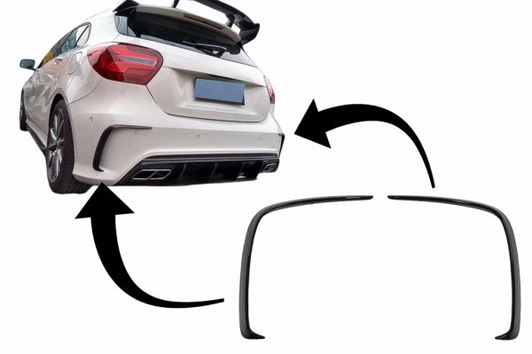 Πίσω Προφυλακτήρας Flaps Flics Side Fins για Mercedes A-Class W176 (2012-2018) Piano Black