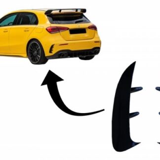 Πίσω Προφυλακτήρας Flaps Flics Side Fins για MERCEDES A Class W177 (04.2018-up) Hatchback A35 Design Black Edition
