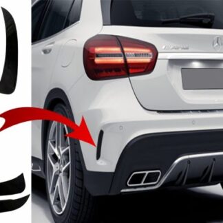 Πίσω Προφυλακτήρας Flaps Side Fins Flics για MERCEDES GLA X156 GLA250 GLA45 (2014-up) Black Edition