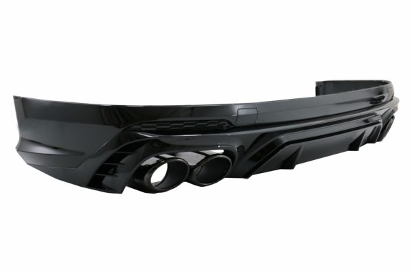 Πίσω Προφυλακτήρας Spoiler Διαχύτης Diffuser Double Outlet για Audi Q5 SUV FY S-Line (2018-2020) Black Tips - Image 2