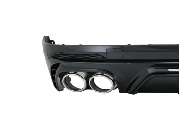 Πίσω Προφυλακτήρας Spoiler Διαχύτης Diffuser Double Outlet για Audi Q5 SUV FY S-Line (2018-2020) Silver Tips - Image 3