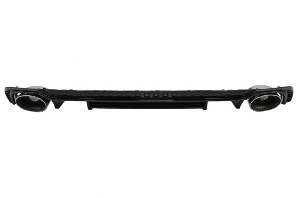 Πίσω Διαχύτης Diffuser Chrome Απολήξεις Εξάτμισης Μπούκες για Audi A4 B9 8W (2016-2018) Sedan Avant για S Line Bumper - Image 2