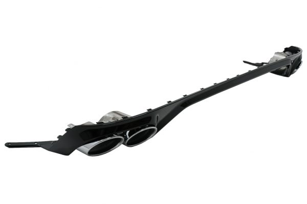 Πίσω Διαχύτης Diffuser Double Outlet για Audi Q8 S-Line (2018-) Silver Tips - Image 2