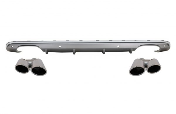 Πίσω Διαχύτης Diffuser Double Outlet με Απολήξεις Εξάτμισης Μπούκες για Audi Q5 8R Facelift (2009-2016) S-Line Προφυλακτήρα