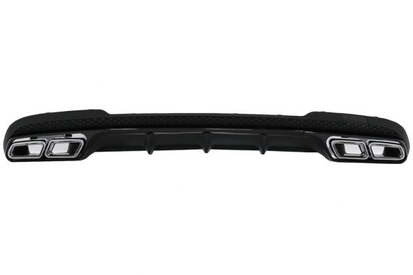Πίσω Διαχύτης Diffuser με Chrome Μπούκες για Mercedes E-Class W212 S212 Facelift (2013-2016) μόνο Sport package Προφυλακτήρα