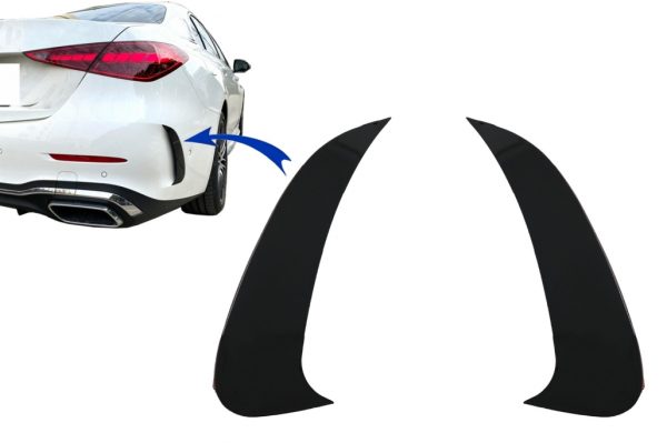 Πίσω Πλαϊνά Fins Flaps για Mercedes C Class W206 Sport Line (2021-Up) Piano Black