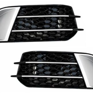 Πλαϊνά Καπάκια Προβολών για Audi A1 8X (2010-2015) RS1 Design Black με Brushed Aluminum Insertions