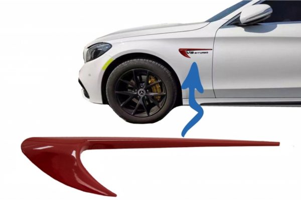 Πλαϊνοι Αεραγωγοί Φτερών για Mercedes C-Class W205 S205 E-Class W213 S213 Red