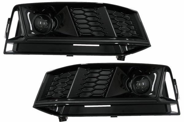 Προφυλακτήρας Lower Grille ACC Covers Side Grilles για Audi A4 B9 S-Line Sedan Avant (2016-2018) RS4 Design Black Edition