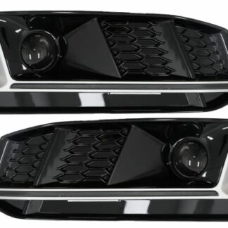 Προφυλακτήρας Lower Grille ACC Covers Side Grilles για Audi A4 B9 S-Line Sedan Avant (2016-2018) RS4 Design Silver Edition