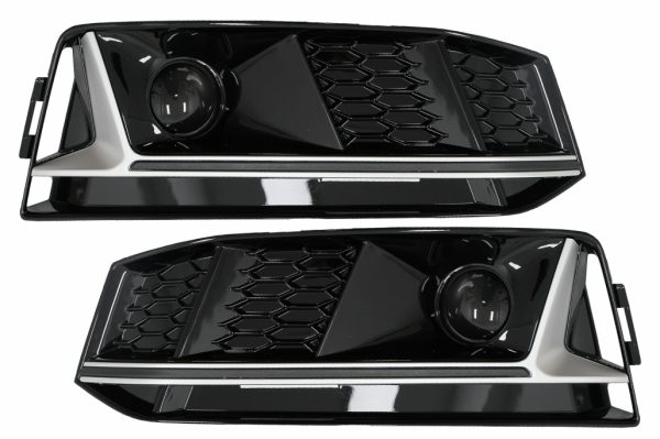 Προφυλακτήρας Lower Grille ACC Covers Side Grilles για Audi A4 B9 S-Line Sedan Avant (2016-2018) RS4 Design Silver Edition