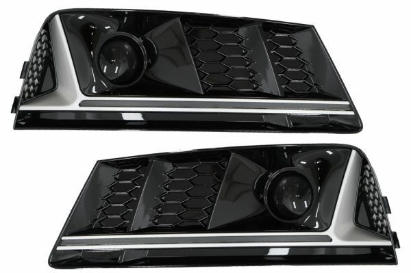 Προφυλακτήρας Lower Grille ACC Covers Side Grilles για Audi A4 B9 Sedan Avant (2016-2018) RS4 Design Silver Edition