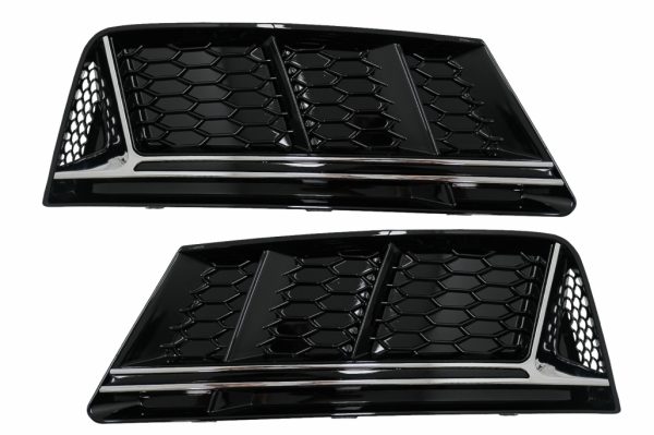 Προφυλακτήρας Lower Grille Covers Side Grilles για Audi A4 B9 Sedan Avant (2016-2018) RS4 Design Silver Edition