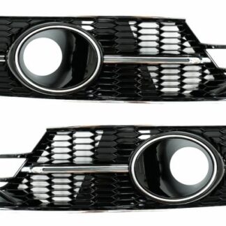 Προφυλακτήρας Lower Grille Covers Side Grilles για AUDI A6 C7 4G Facelift (2015-2018) Piano Black & Chrome