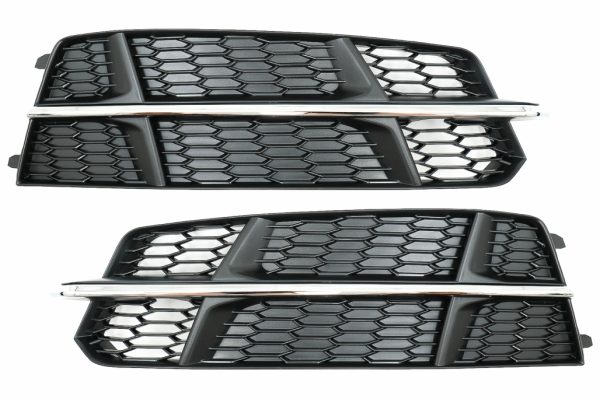 Προφυλακτήρας Lower Grille Covers Side Grilles για Audi A6 C7 4G S-Line Facelift (2015-2018) Black Chrome