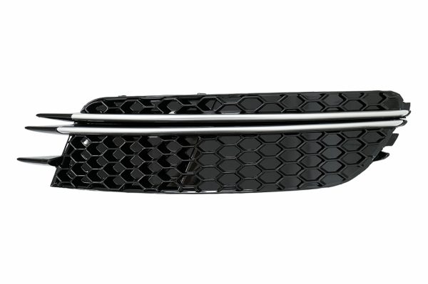 Προφυλακτήρας Side Grilles Covers για Audi A6 C7 4G (2012-2015) RS Design Black με Brushed Aluminium Insertions - Image 2
