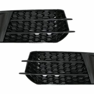 Side Grilles Καπάκια Προβολέων Ομίχλης για Audi A1 8X (2010-2015) RS1 Design Piano Black
