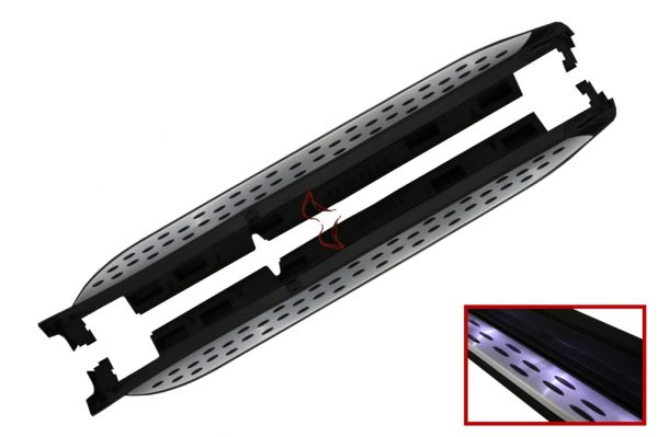 Σκαλοπάτια πλαϊνά για Mercedes GL-Class X166 (2012-2015) GLS-Class Facelift (2016-2018) Side Steps με LED Courtesy Light