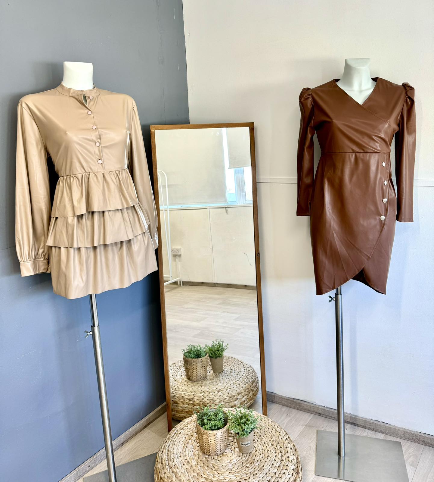 Leather Brown Dress - Image 2