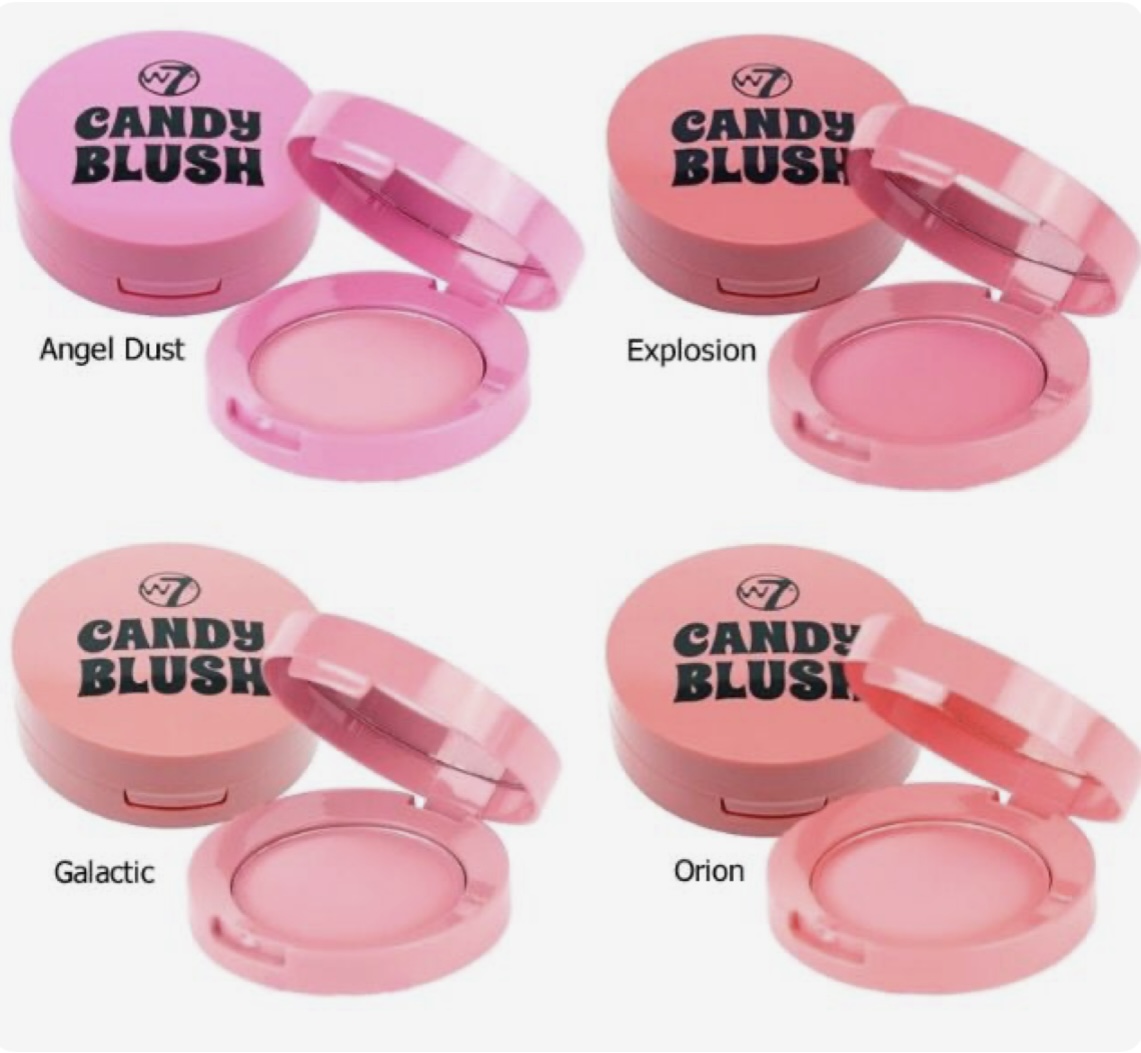 W7 Candy Blush Includes Mirror Long Lasting Formula Assorted Shades