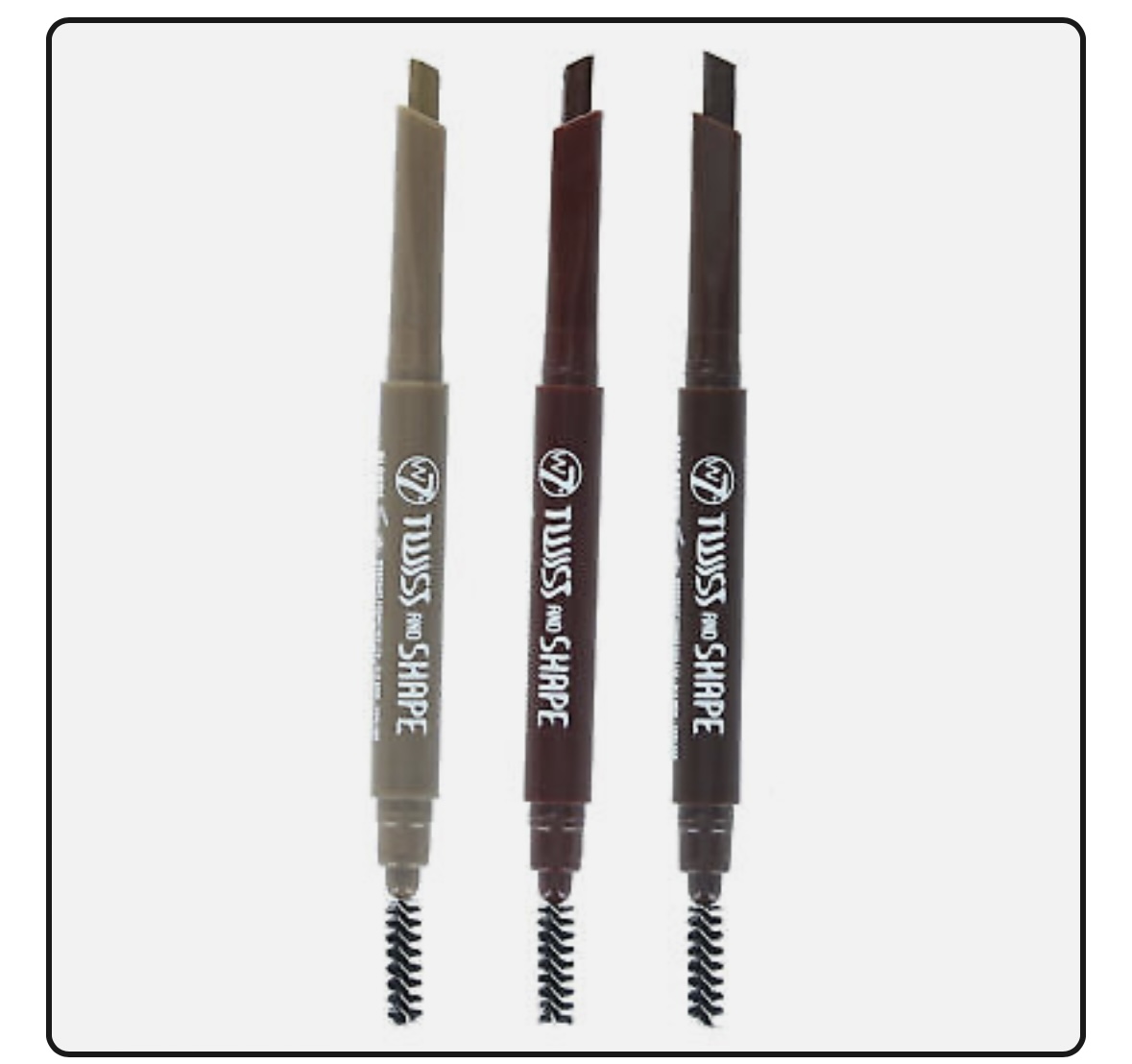 W7 Brow Liner Eyebrow Pencil Twist & Shape Definer With Comb Brush Brown Sealed