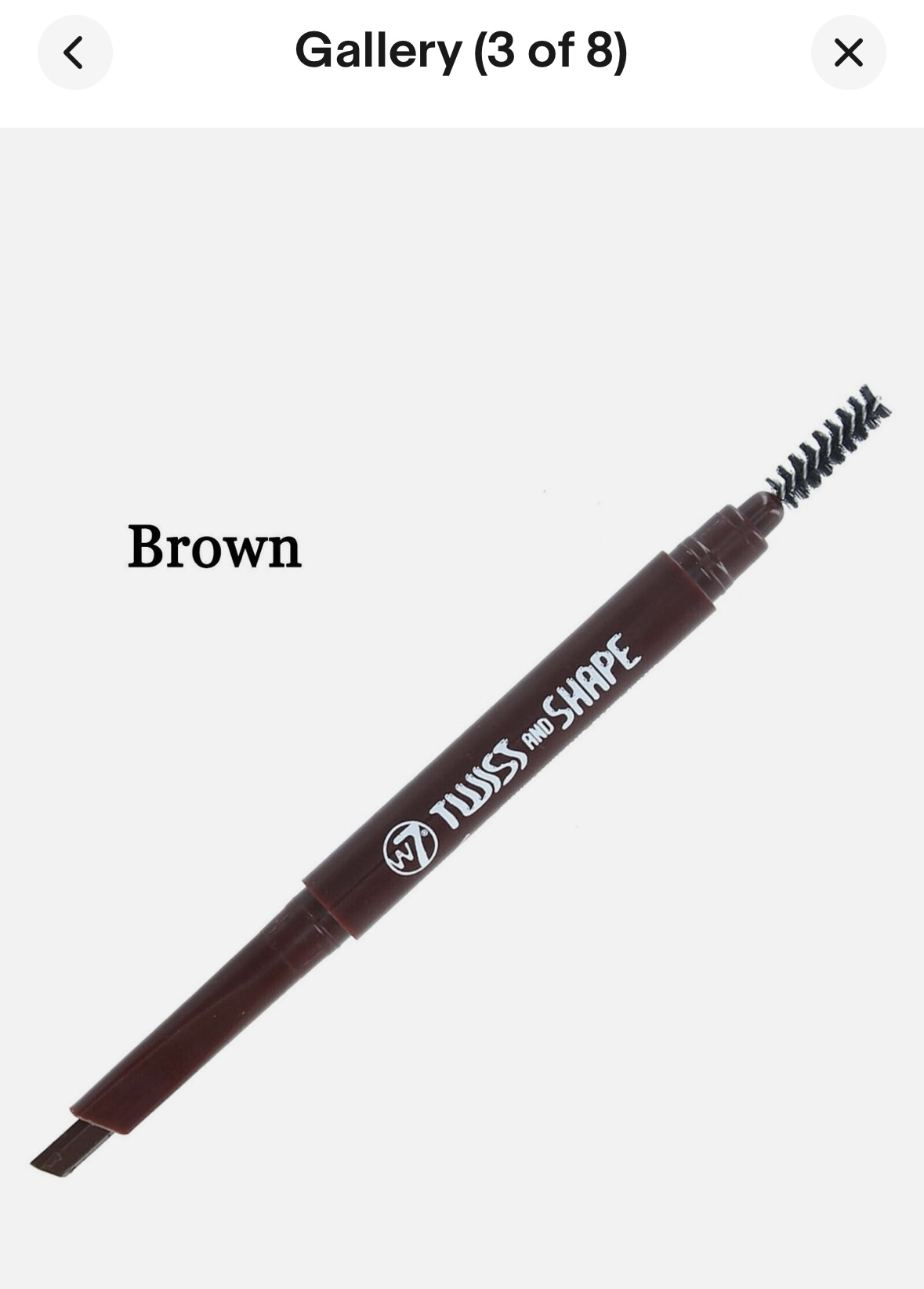 W7 Brow Liner Eyebrow Pencil Twist & Shape Definer With Comb Brush Brown Sealed - Image 3